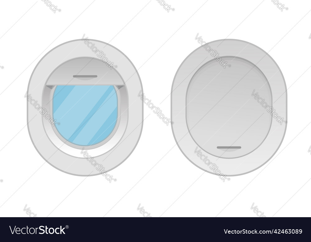 Plane window or airplane porthole flat vector image Plane window or airplane porthole flat