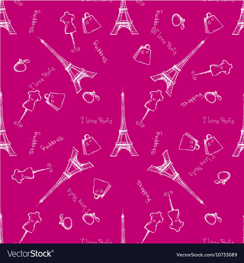 Seamless pattern eiffel tower Royalty Free Vector Image