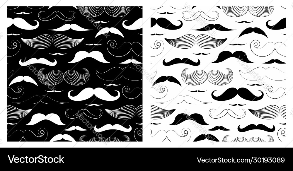 Seamless pattern mustaches and beards Royalty Free Vector