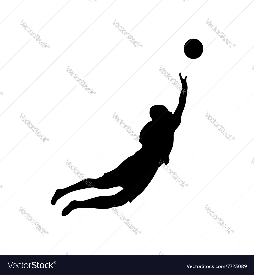 Soccer goalkeeper silhouette Royalty Free Vector Image