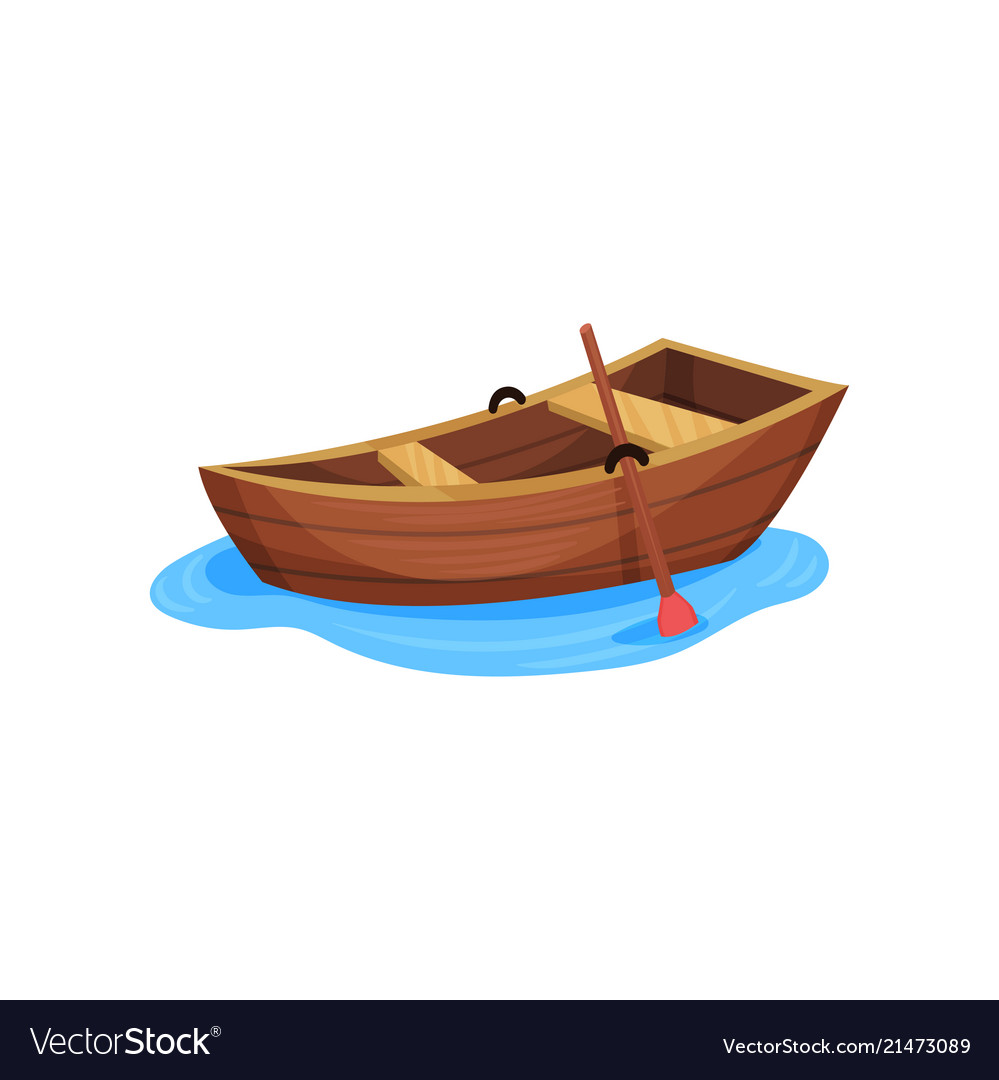 Download Wooden fishing boat on a white Royalty Free Vector Image