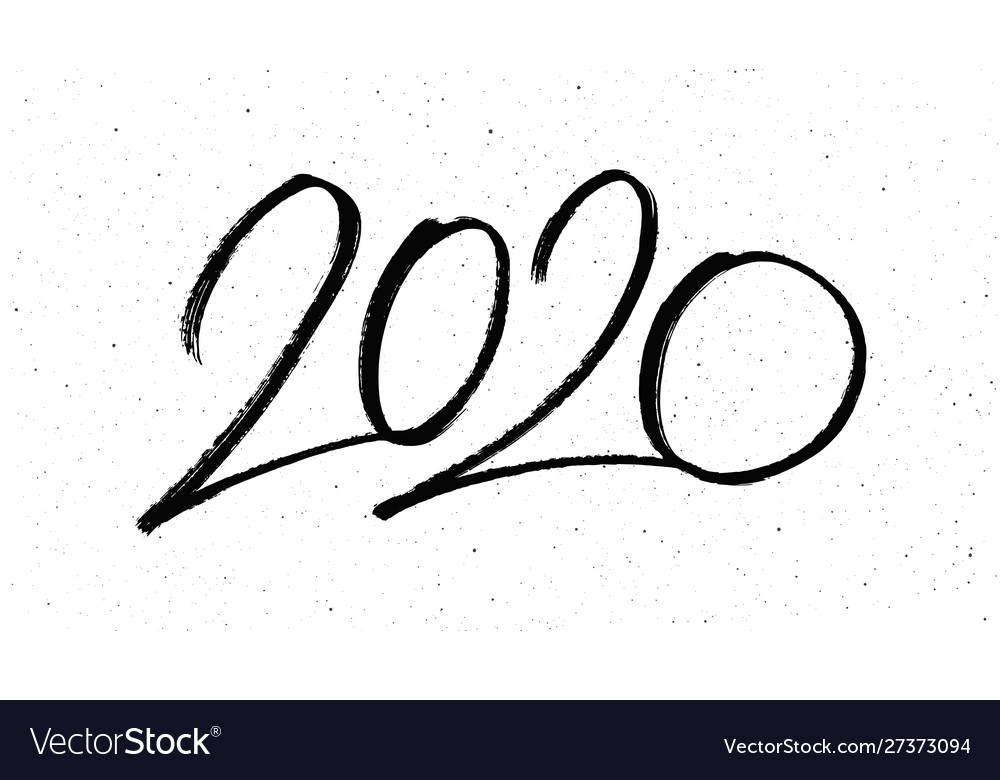 Calligraphy For 2020 New Year Rat Royalty Free Vector Image