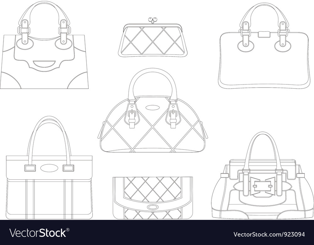 Contours Of Women Bags Royalty Free Vector Image