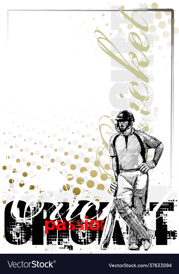 Cricket poster background Royalty Free Vector Image