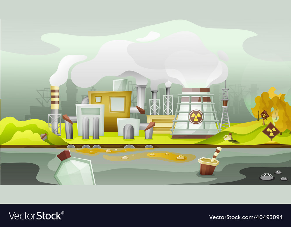 Environmental pollution by industrial dirty waste Vector Image