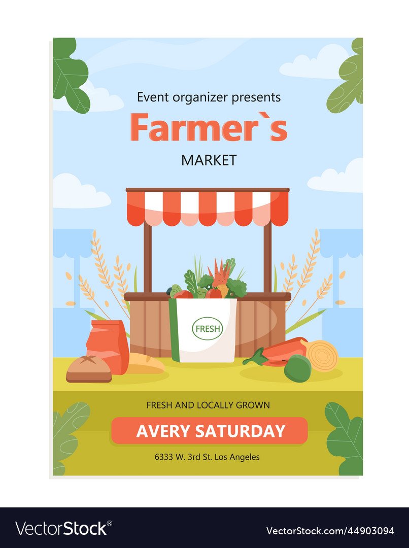 Farmers market poster Royalty Free Vector Image