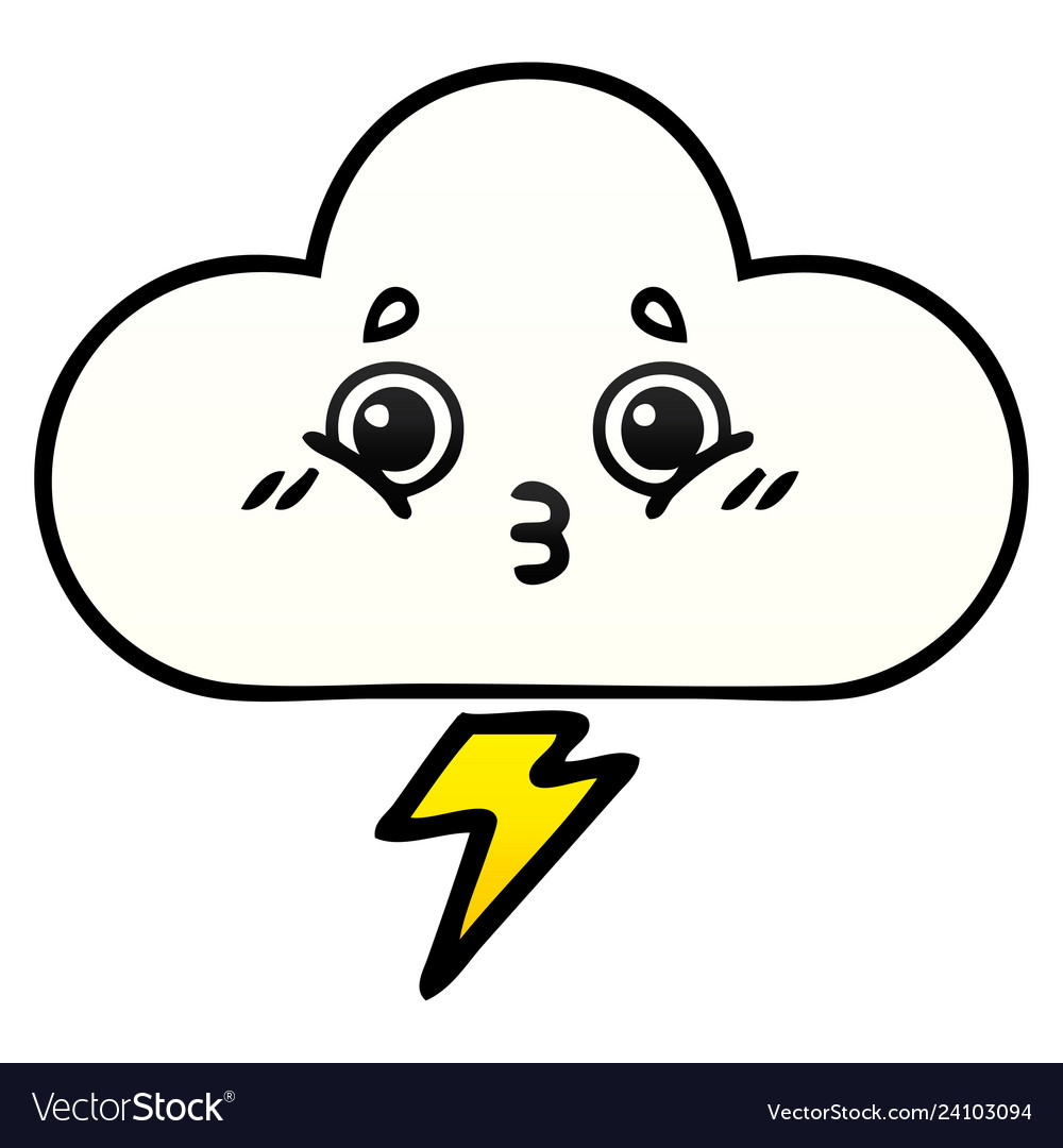 Gradient shaded cartoon storm cloud