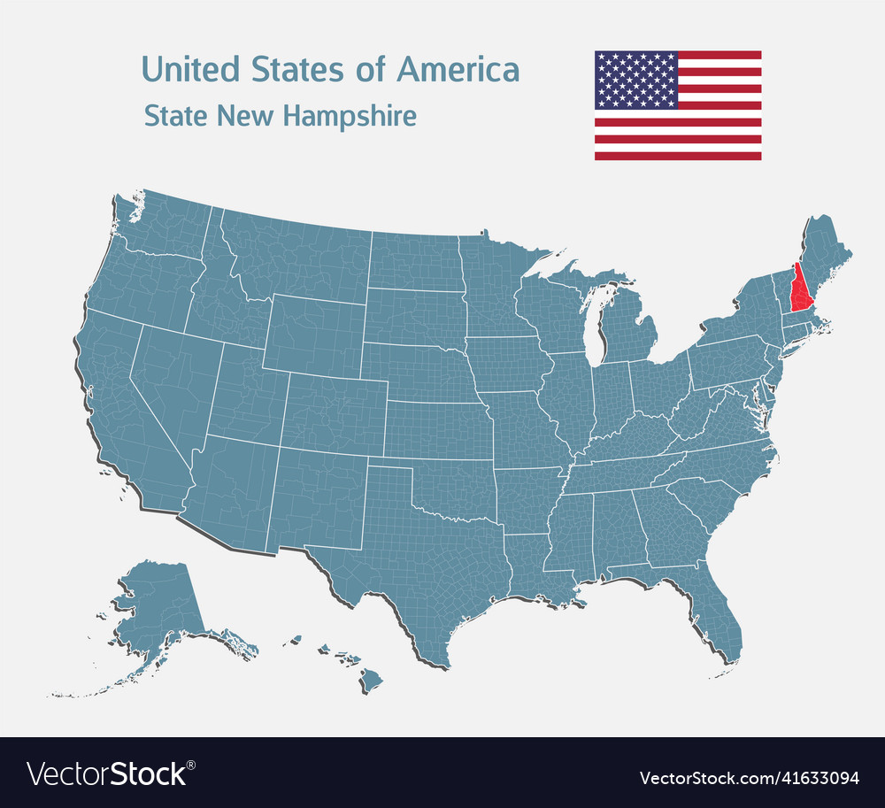 Landkarte Land usa und State new hampshire