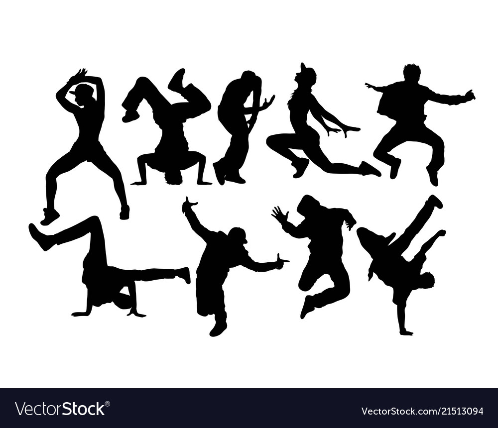 Modern dancer silhouettes Royalty Free Vector Image