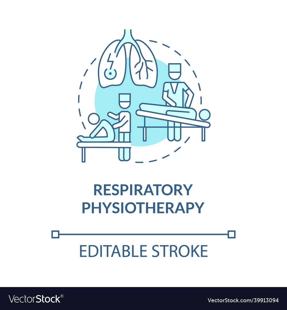 Respiratory physiotherapy blue concept icon Vector Image