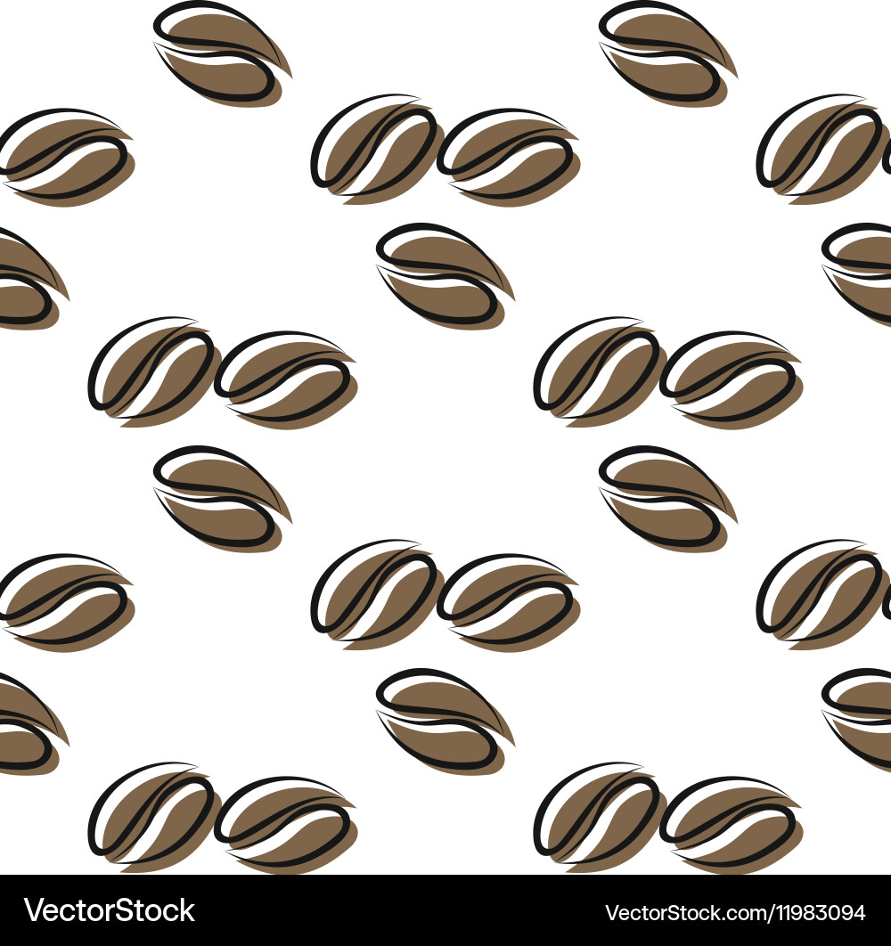 Seamless pattern coffee beans Royalty Free Vector Image