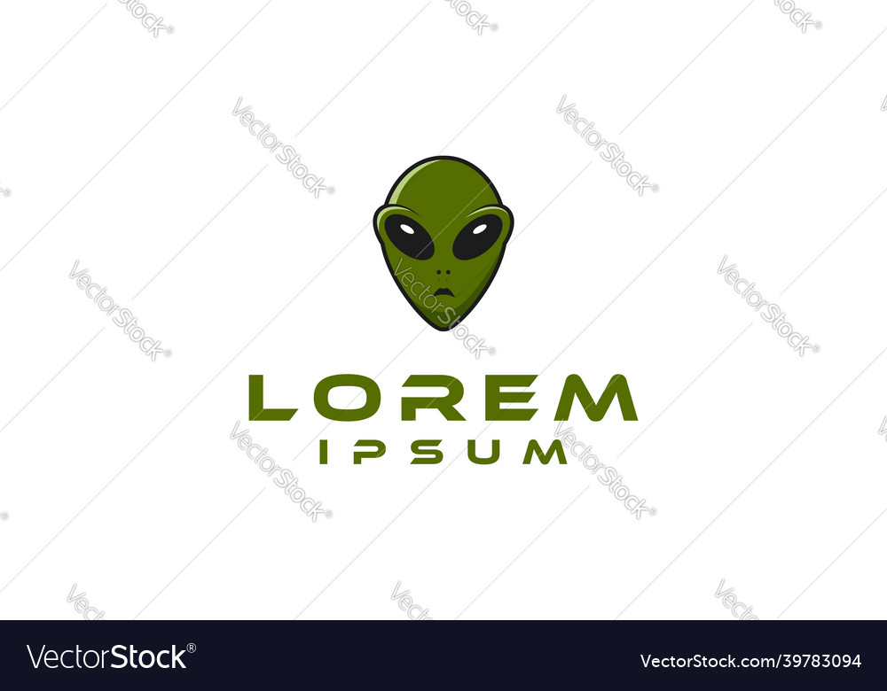 Simple minimalist alien head logo design