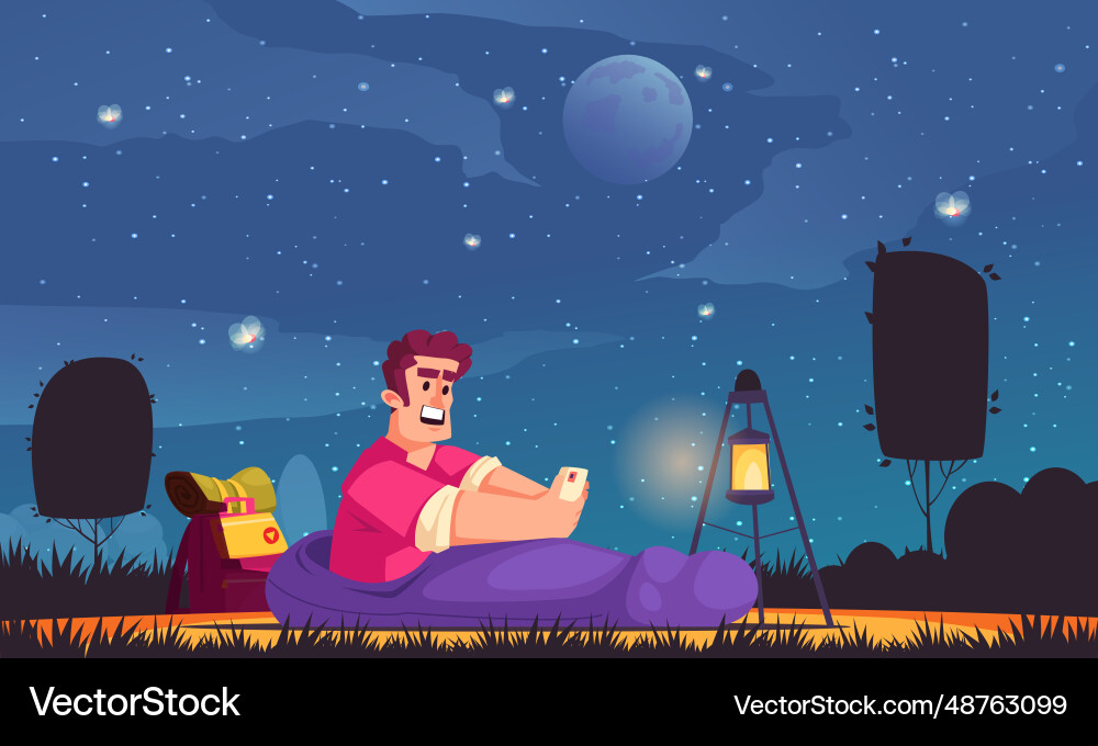 Camping flat Royalty Free Vector Image - VectorStock