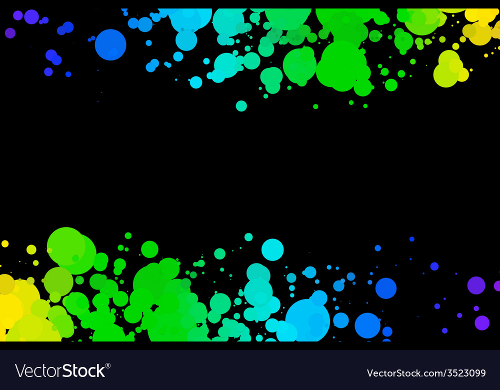 Colored circles on a black background