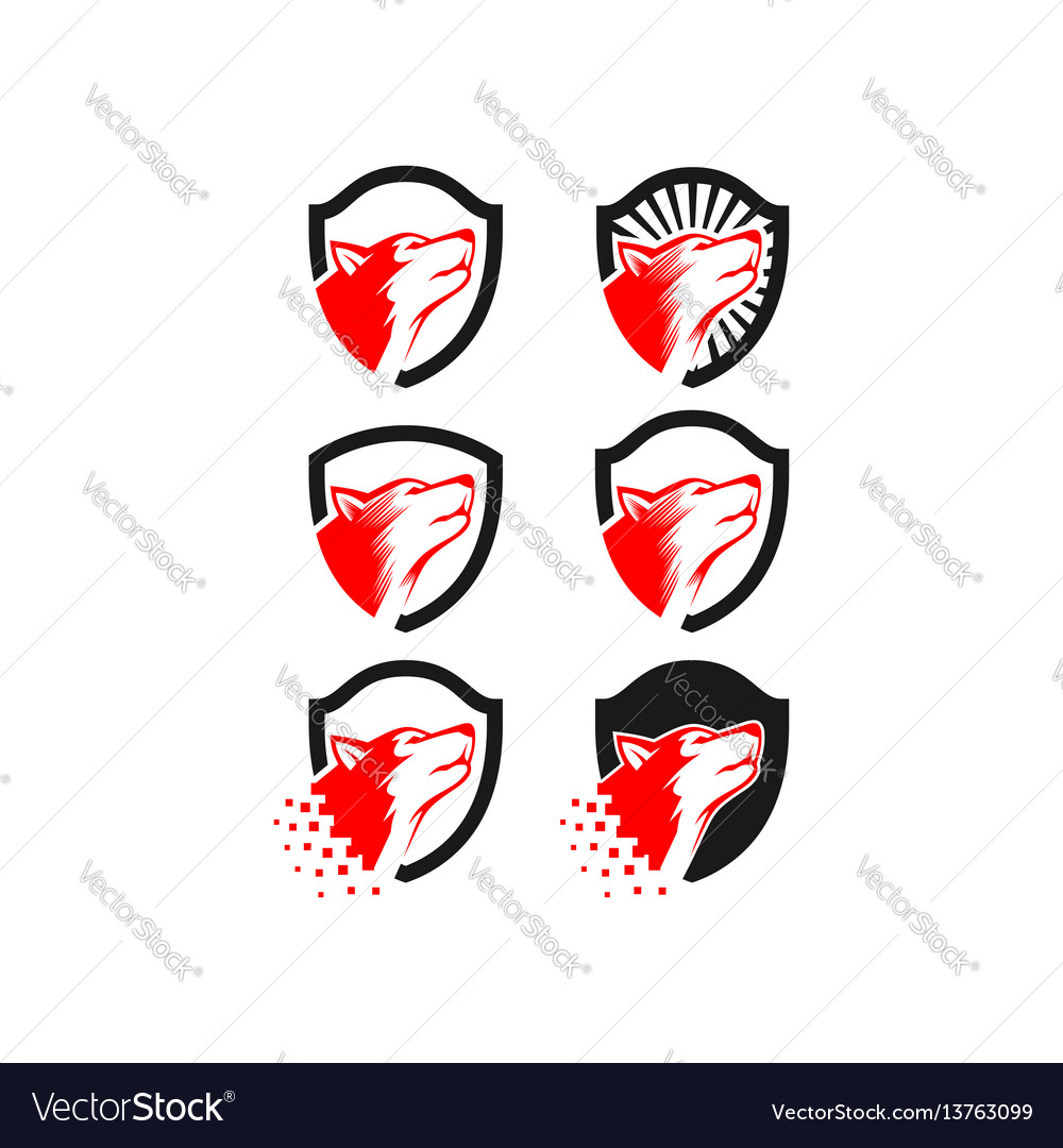 Dog shield logo Royalty Free Vector Image VectorStock