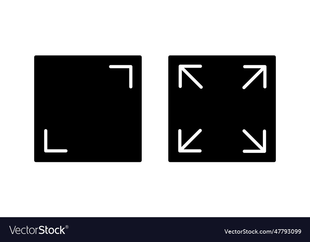 Fullscreen Icon Expand Fullscreen Icon Royalty Free Vector