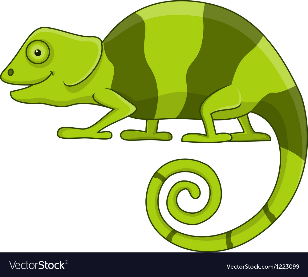 Funny chameleon cartoon