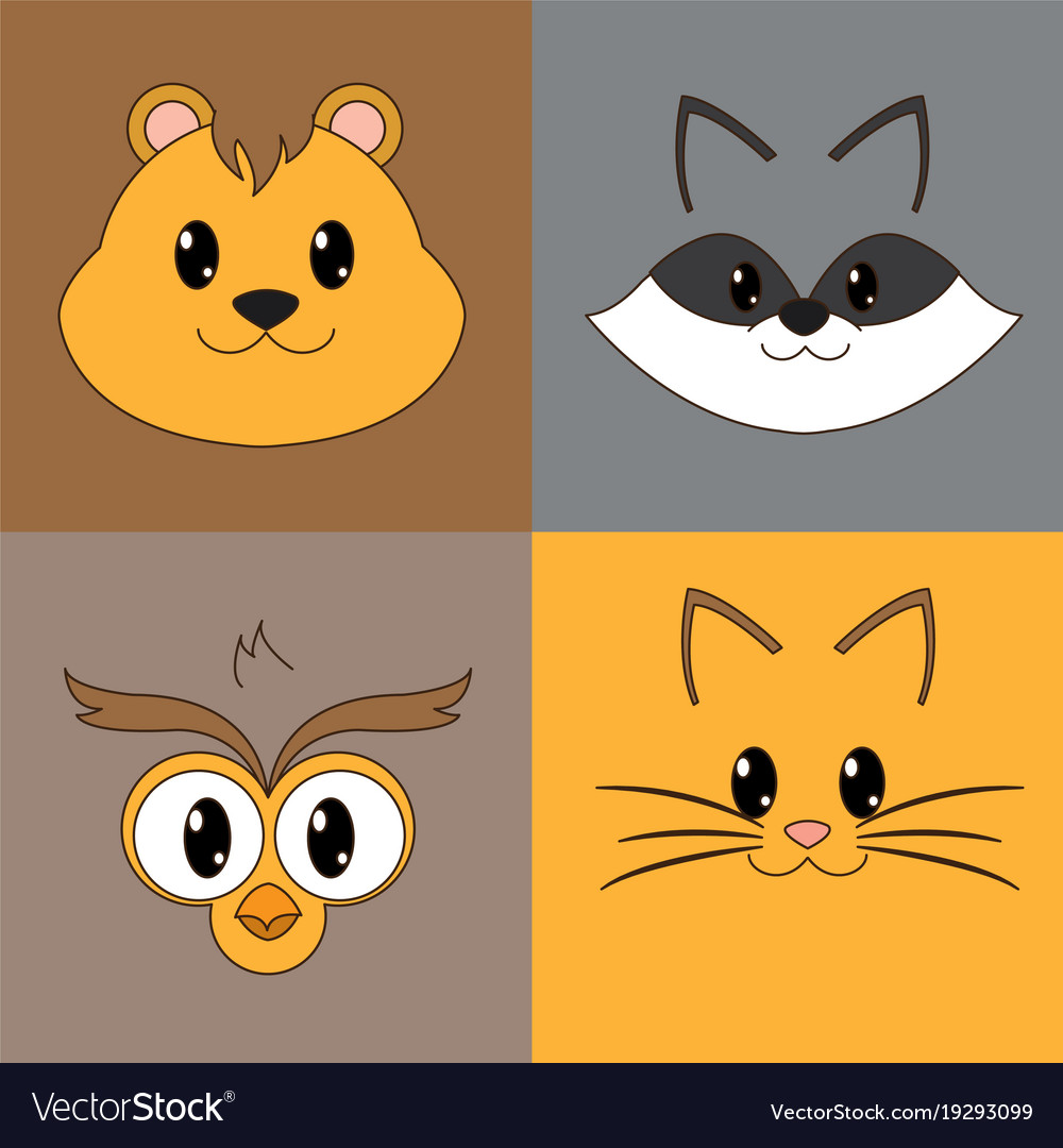 Icon set cartoons design