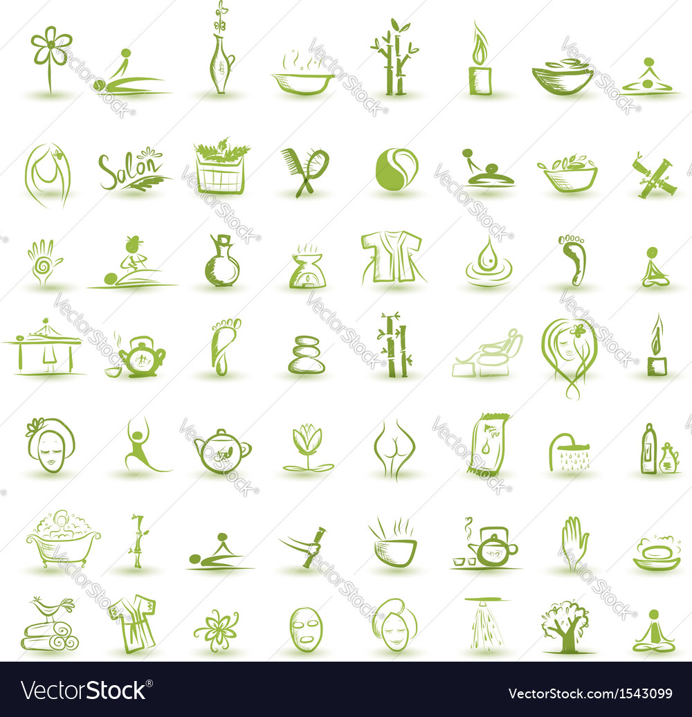 Massage and spa set of icons for your design