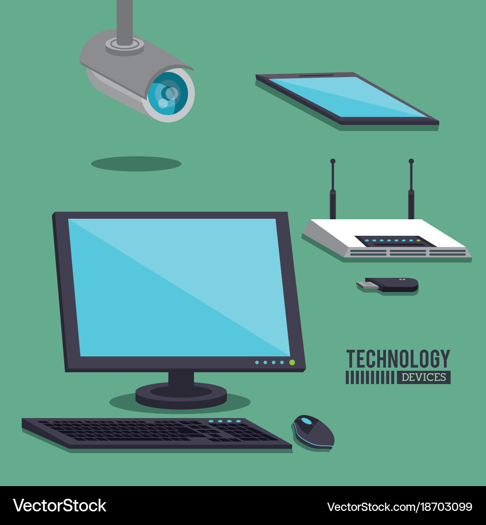 Office technology devices Royalty Free Vector Image