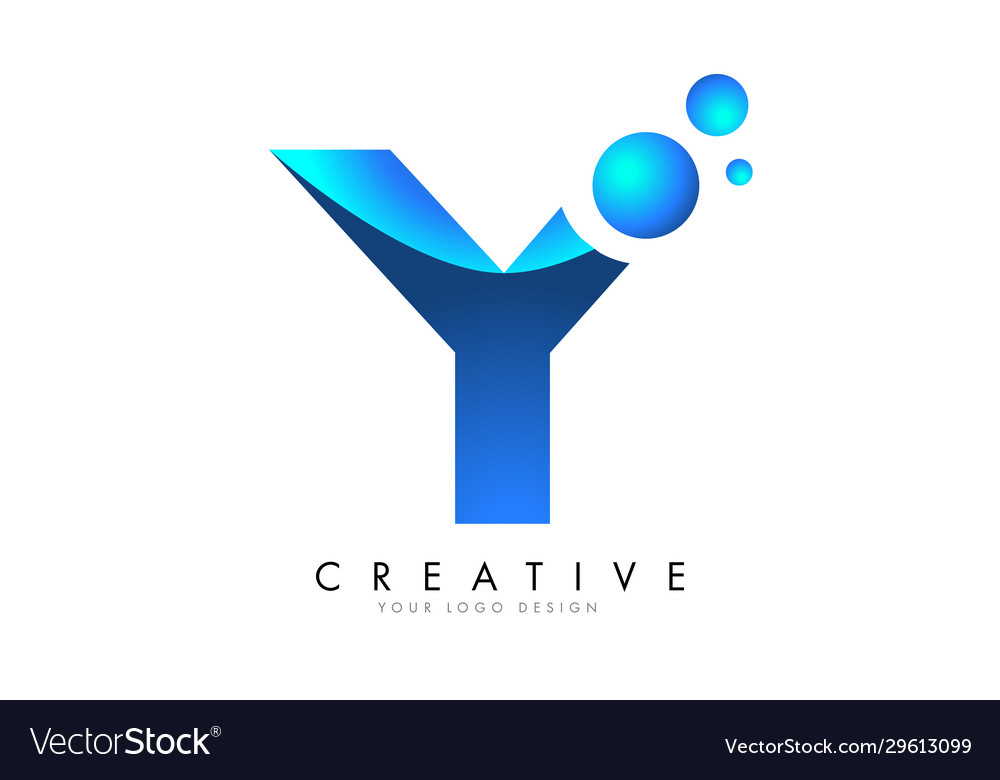 Y Letter Logo Design With 3d And Ribbon Effect Vector Image