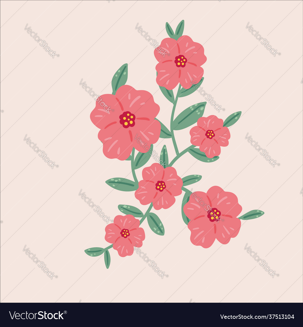 Beautiful spring flower design flat