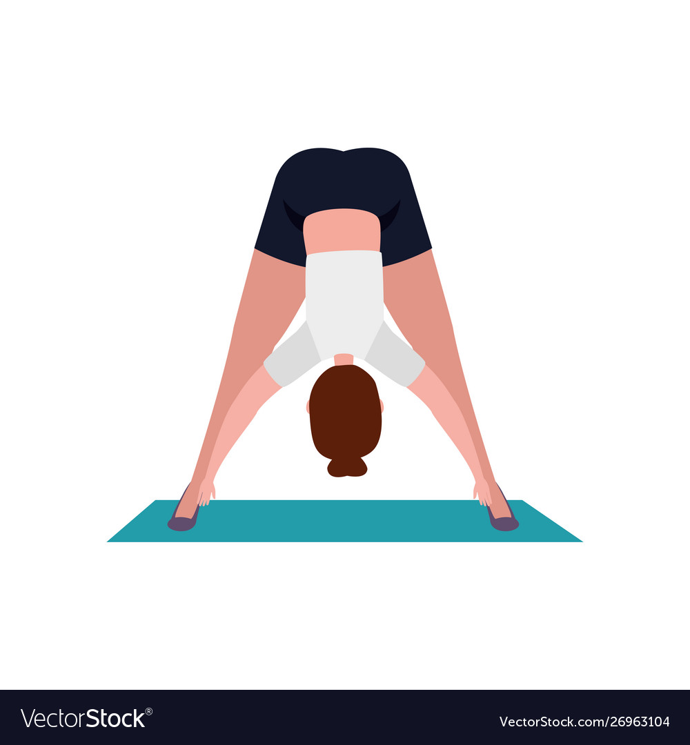 Beauty Woman Practicing Pilates Position Vector Image 2970