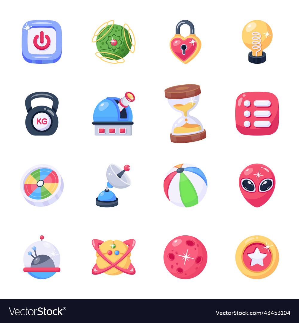 Sammlung von Raumspielen flache Icons