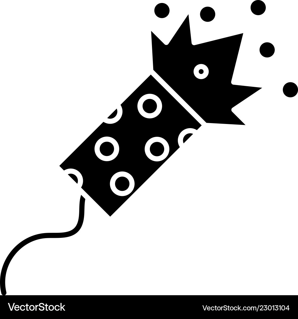 Flapper new year black icon sign Royalty Free Vector Image