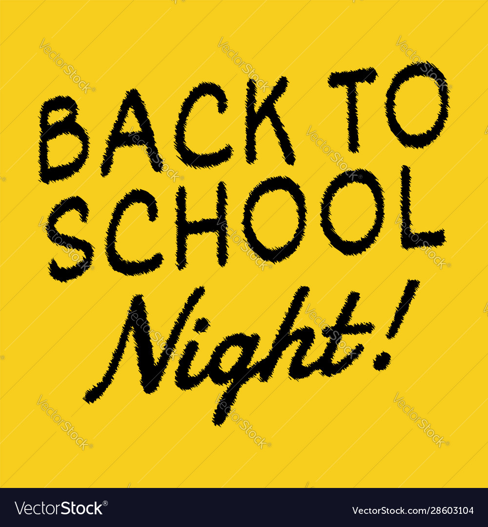 Handwriting back to school night clipart