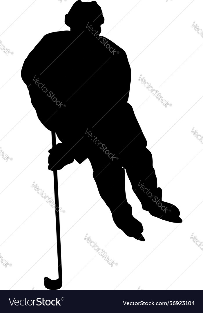 Hockey player silhouette Royalty Free Vector Image