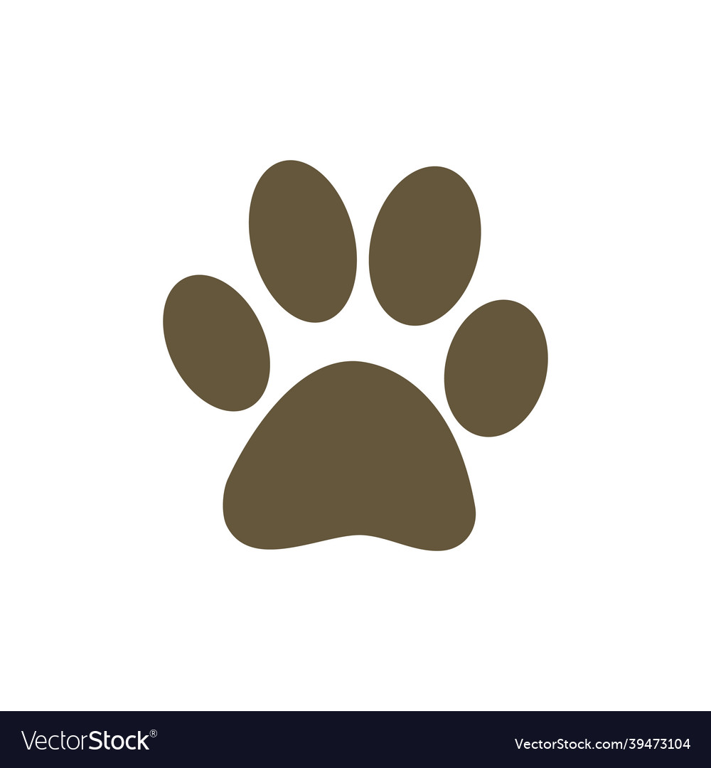 Paw logo or cat and dog animal pet footprint Vector Image