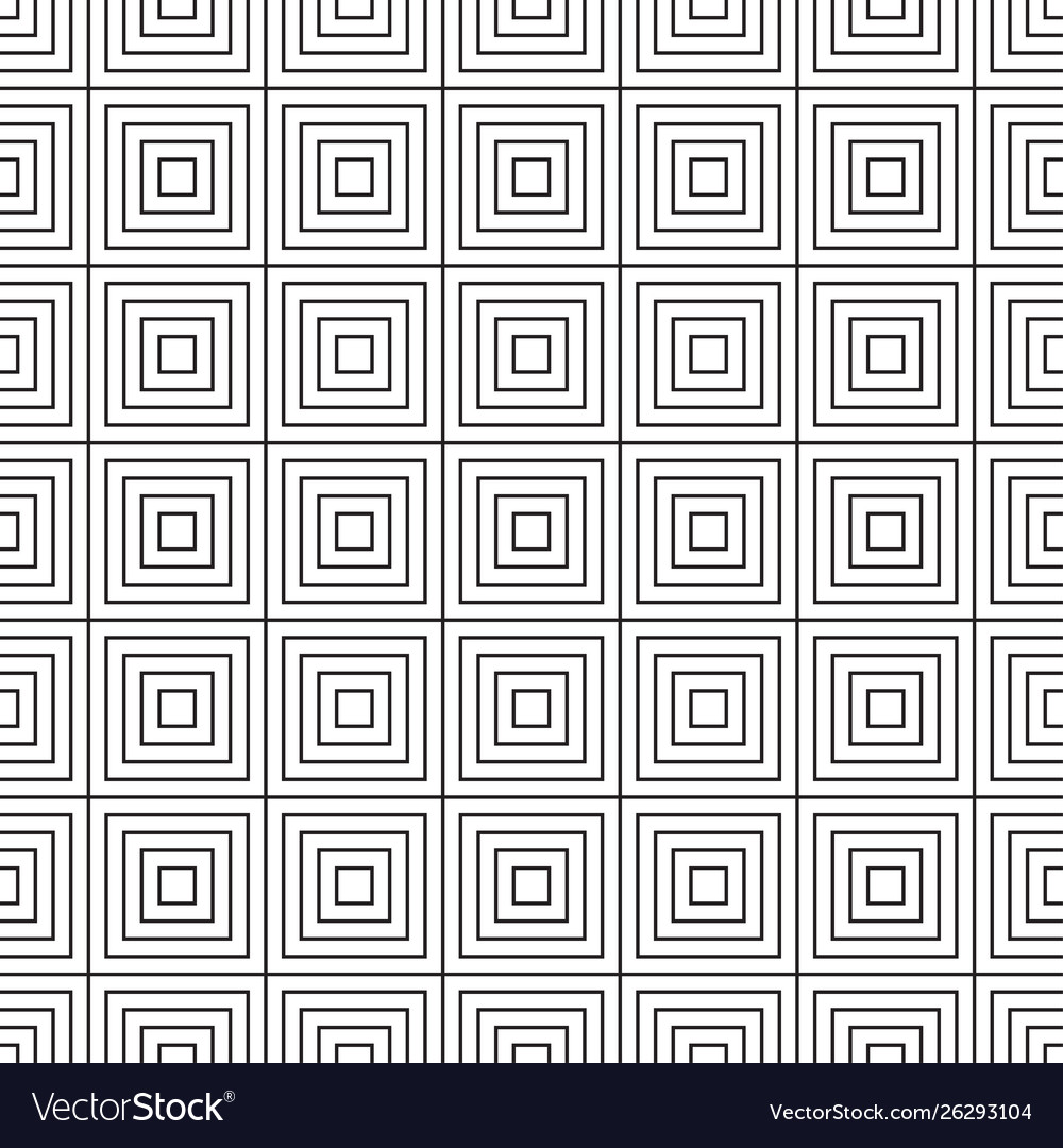 Seamless pattern with black squares on a white