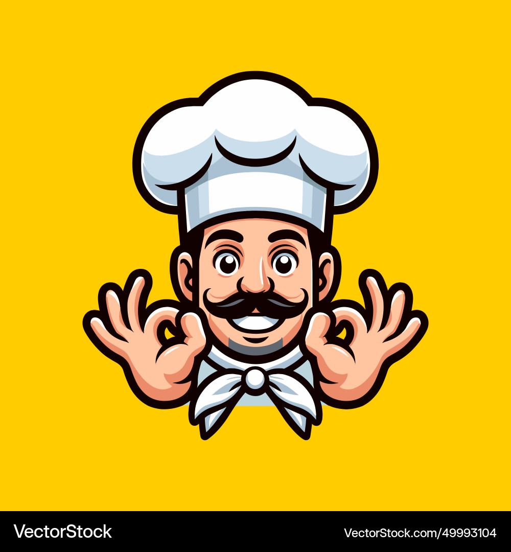 Smile chef cartoon Royalty Free Vector Image - VectorStock