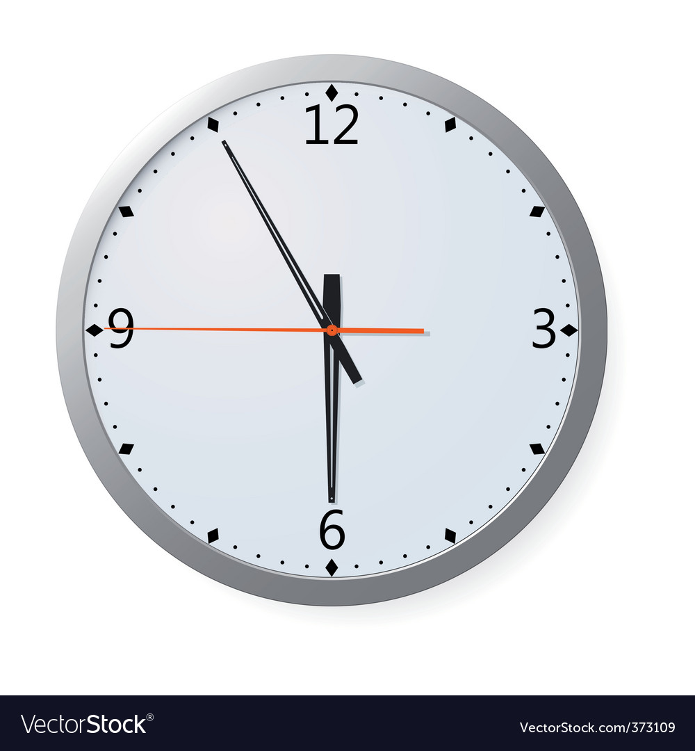 Clock on a wall Royalty Free Vector Image - VectorStock