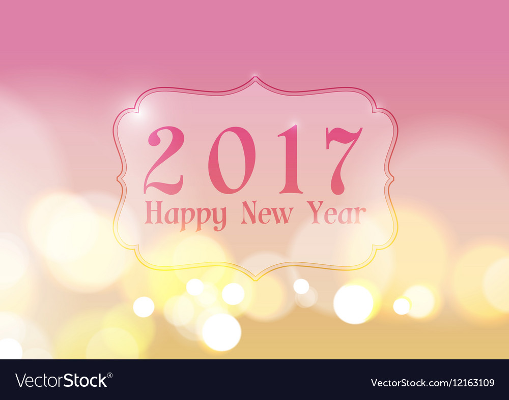 Happy new year 2017 on bokeh lights background