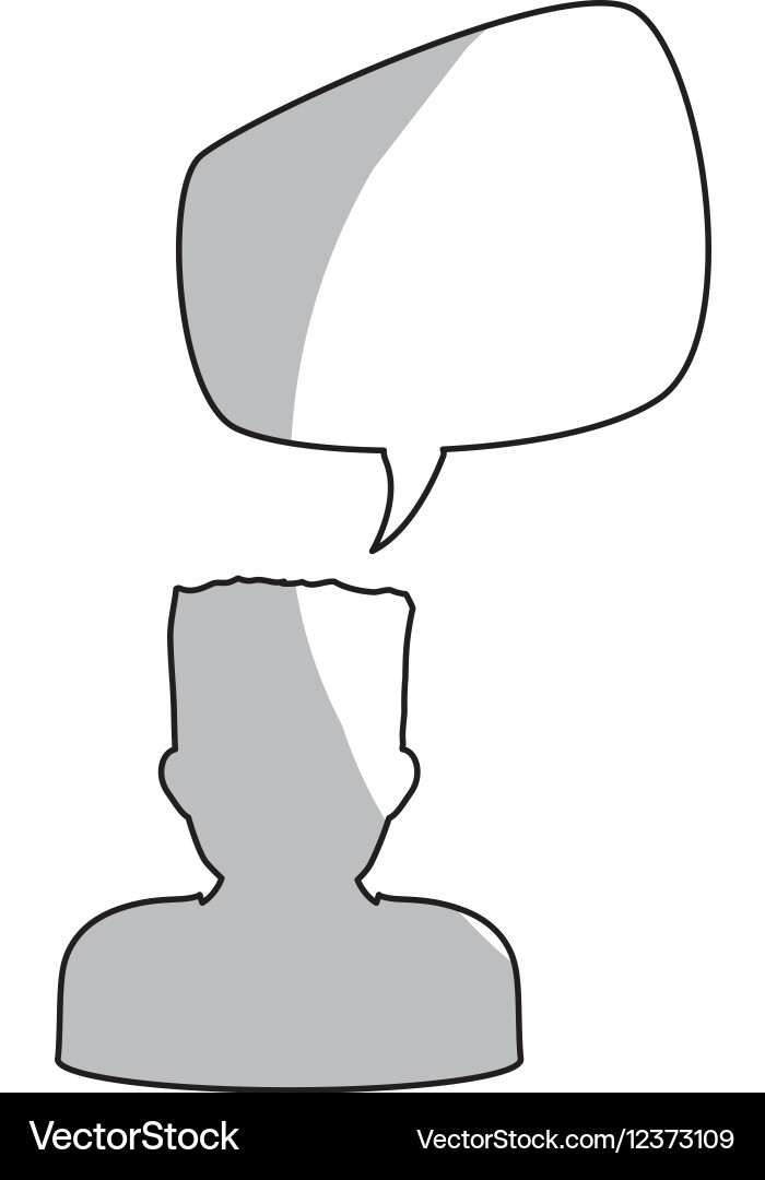 Person with speech bubble Royalty Free Vector Image