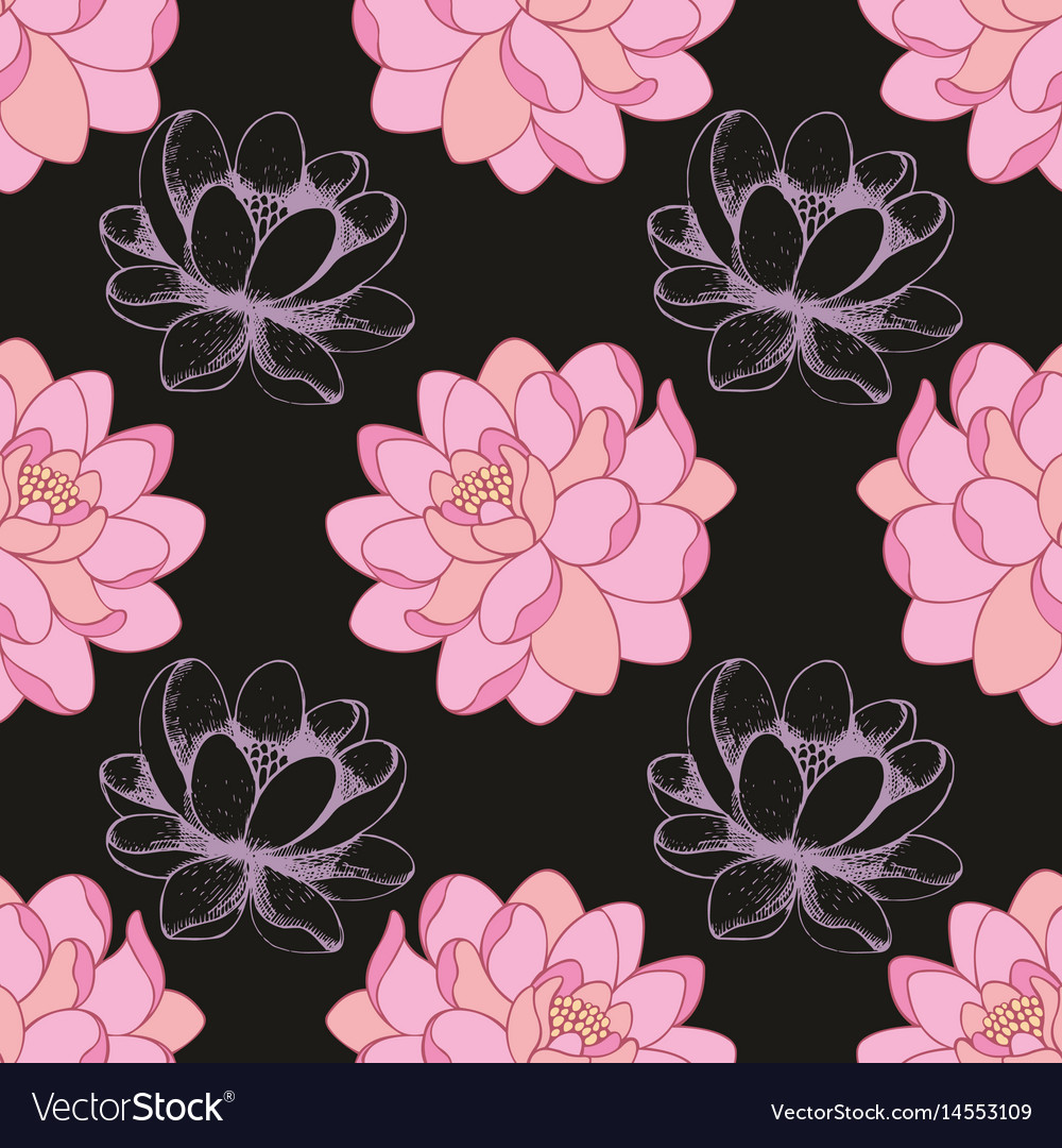 Premium Vector  Floral pattern modern flowers black background printing  with small white flowers ditsy print