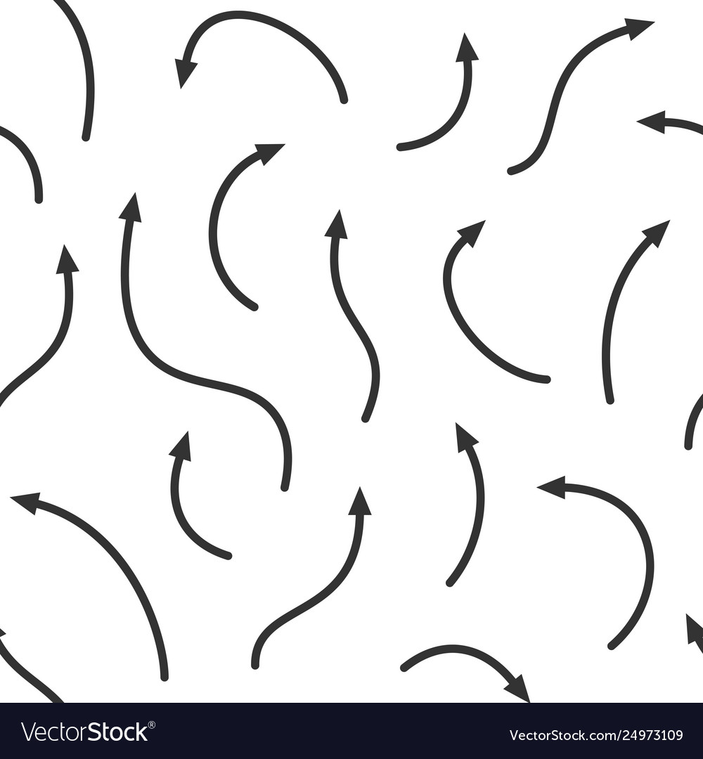 Seamless pattern curved arrows different