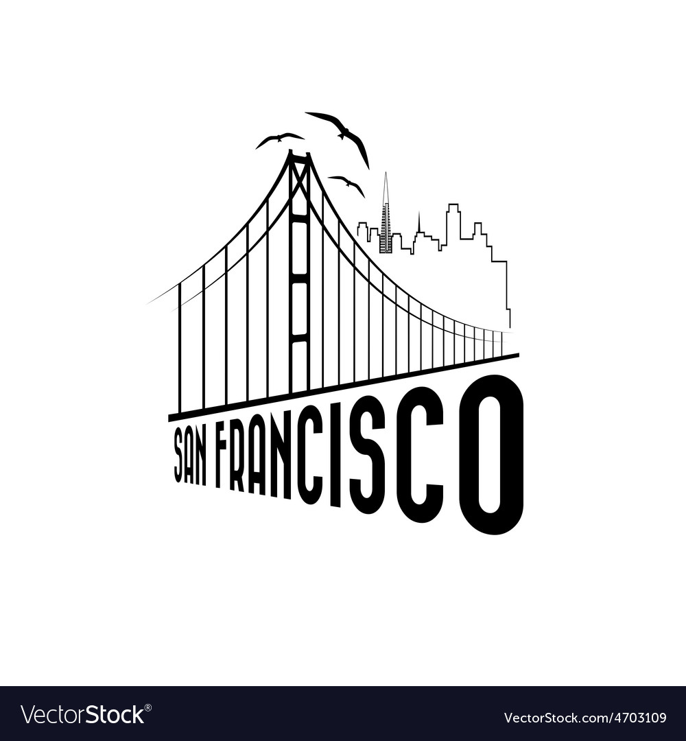 Skyline of san francisco design template