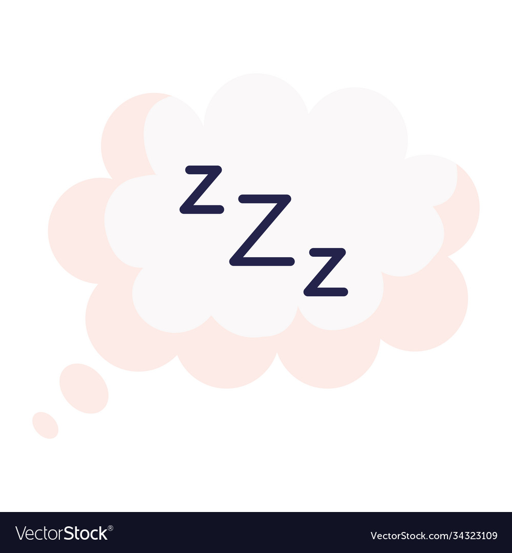 Sleeping zzz bubble design Royalty Free Vector Image