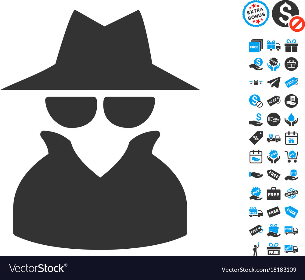 Spy icon with free bonus Royalty Free Vector Image