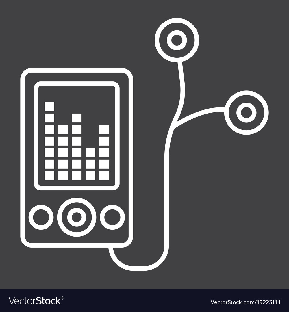 Mp Player Device Line Icon Fitness And Audio Vector Image Mp Player Device Line Icon Fitness And Audio Vector Image