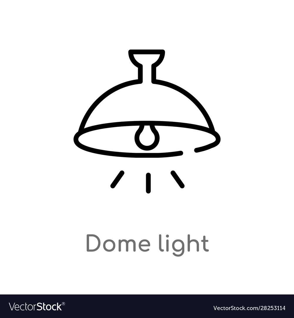 Outline dome light icon isolated black simple Vector Image