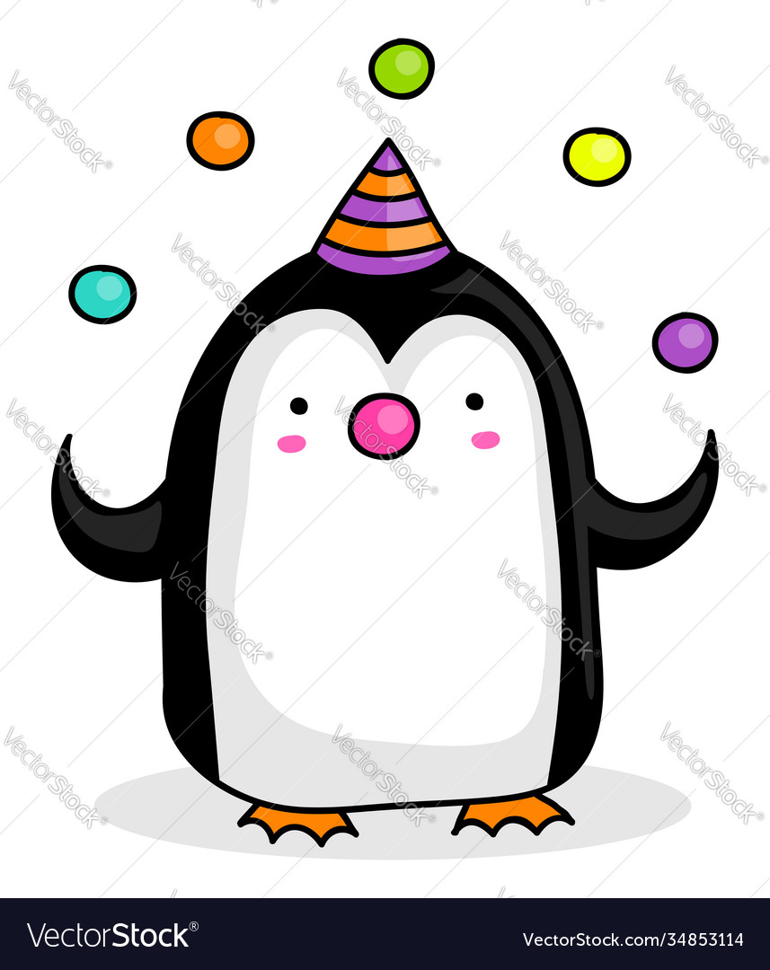 Penguin Juggling Royalty Free Vector Image - Vectorstock