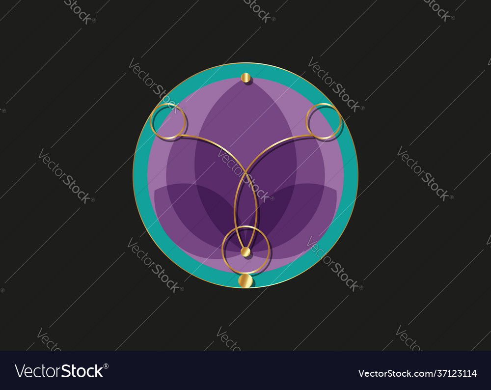 Sacred lotus purple flower life geometry