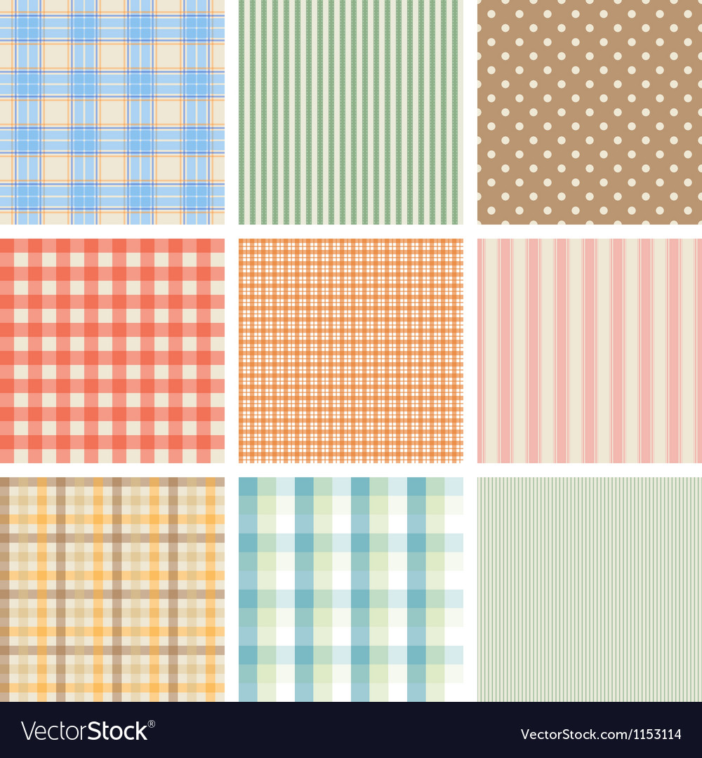 Set of 9 seamless abstract retro pattern