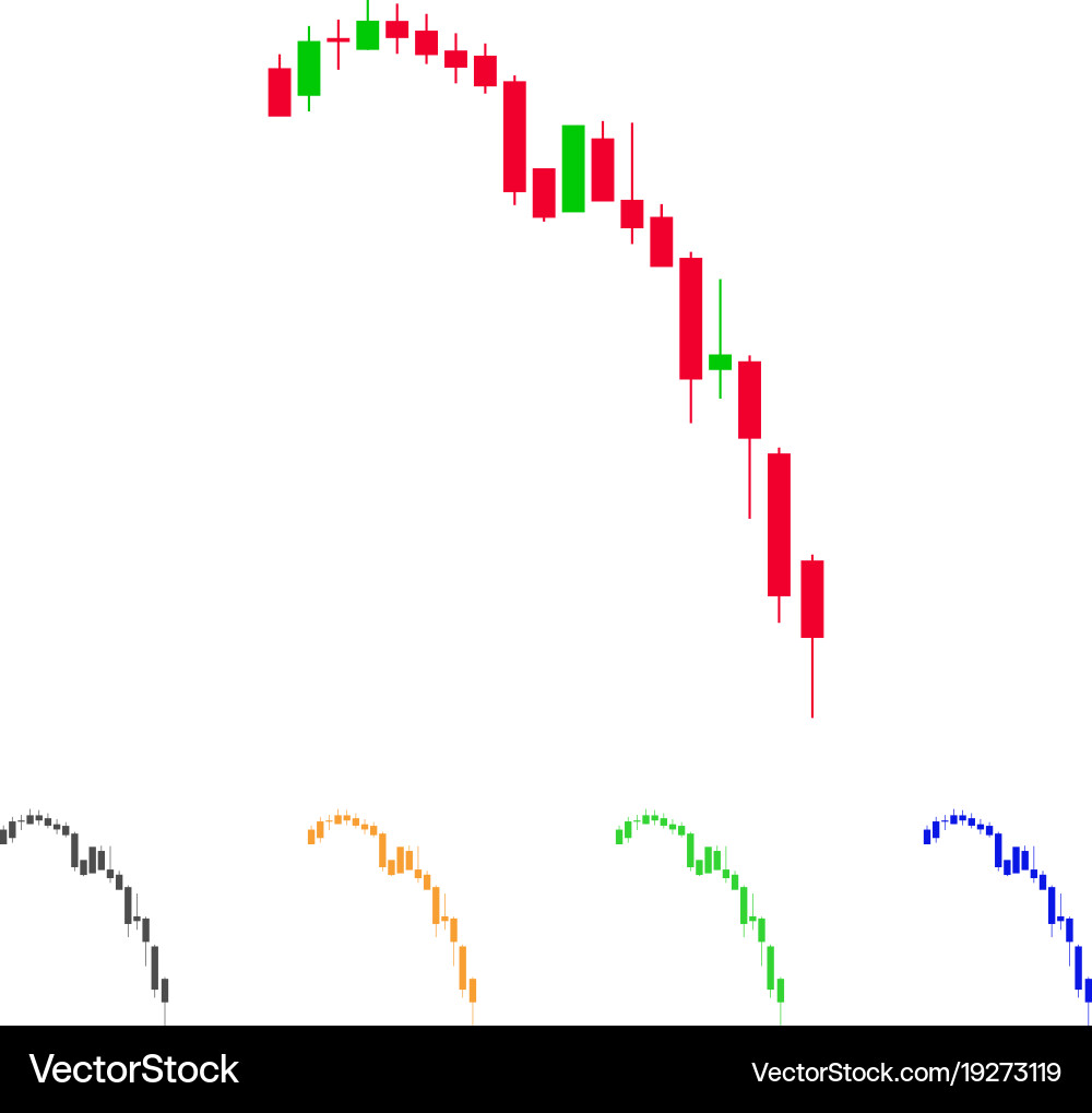 Candlestick falling acceleration chart icon Vector Image