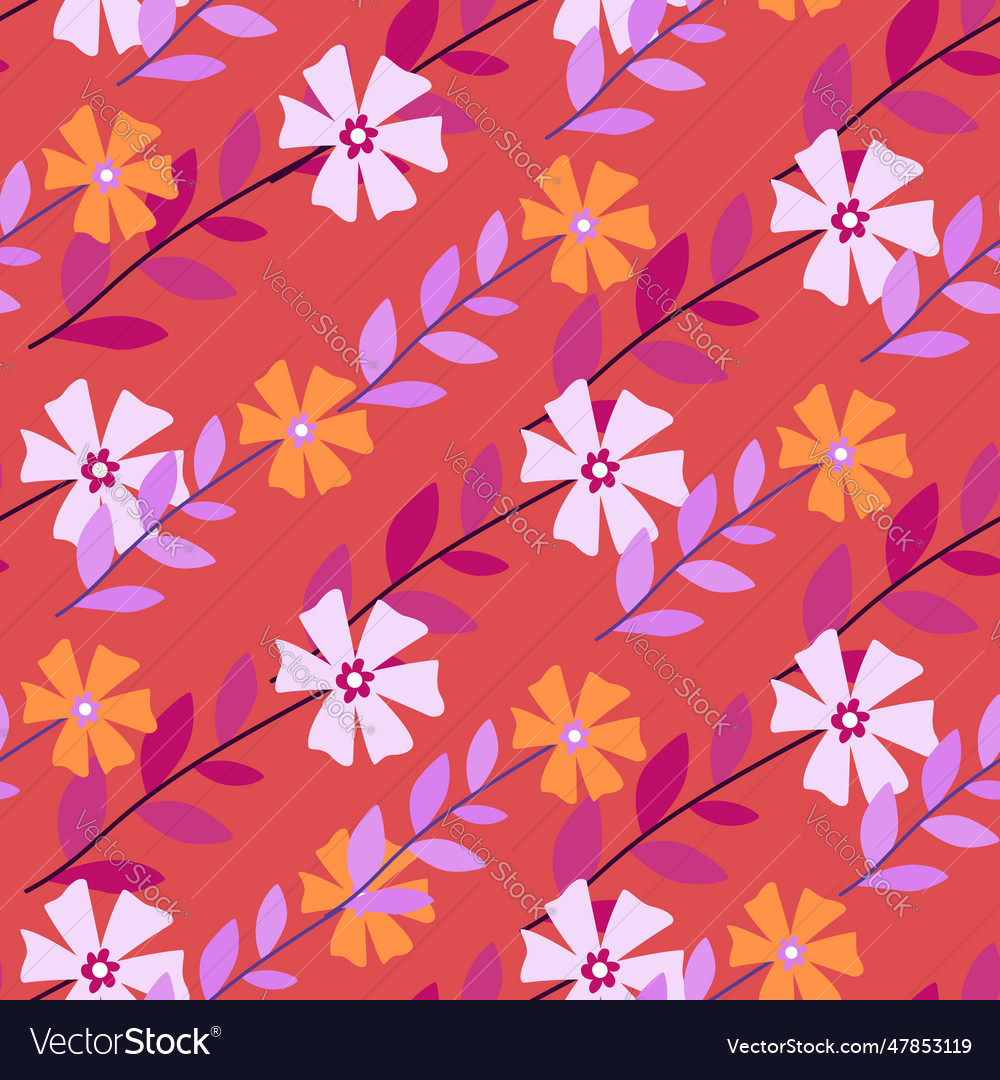 Cute stylized ditsy flower seamless pattern Vector Image