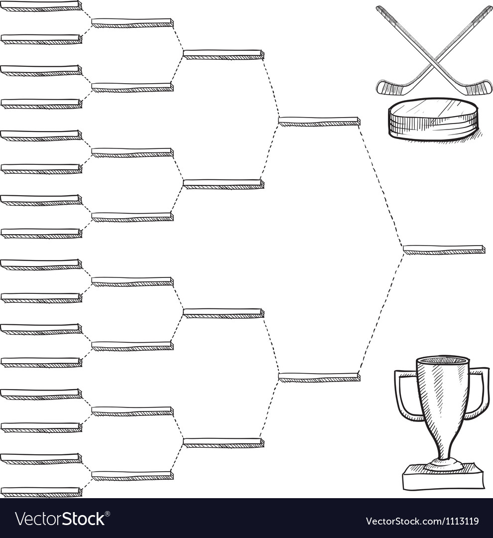 Doodle sports bracket nhl Royalty Free Vector Image